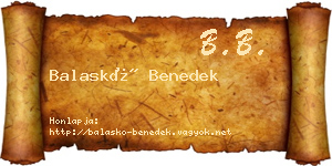 Balaskó Benedek névjegykártya