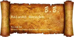 Balaskó Benedek névjegykártya