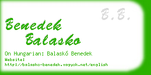 benedek balasko business card