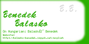 benedek balasko business card